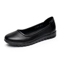 Lighted Breathable Genuine Leather Closed Soft Bottom Black Non-slip Comfortable Spring Autumn Hotel Bank Women Loafers Work