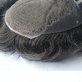 Q6 Lace Front Toupee Indian Remy Hair 6inches Natural Hairline 110%-130% Density Soft Smooth Natural Looking Men's Hairpiece