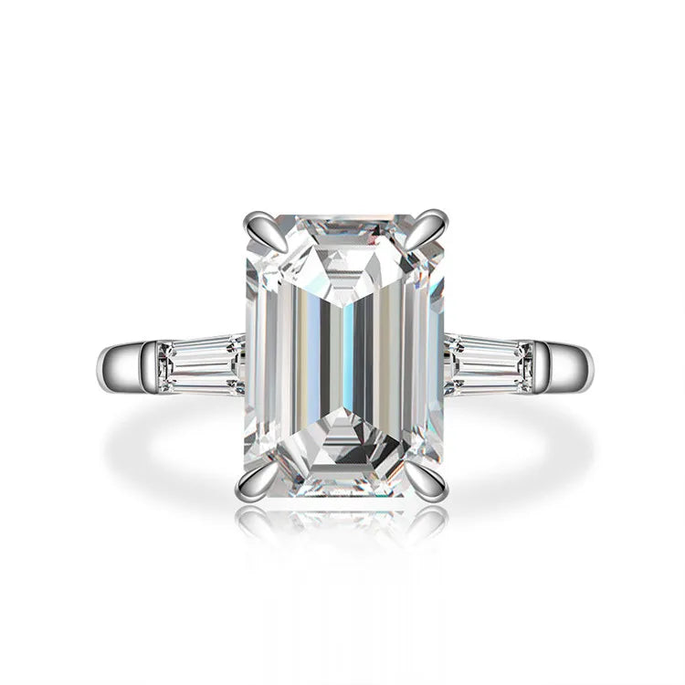 Qings New Fashion 925 Sterling Silver Fine Jewelry High Carbon Diamond Women Wedding Rings