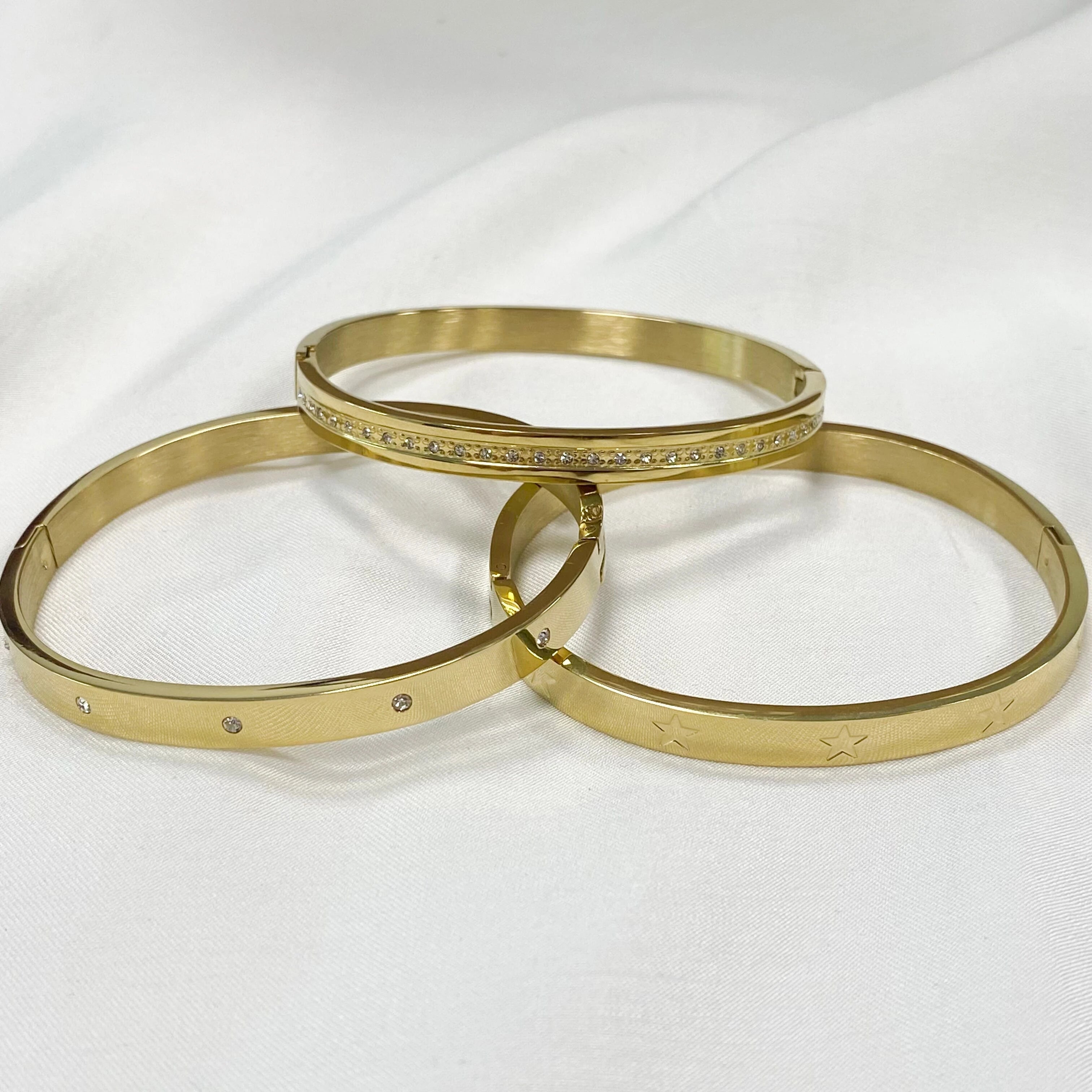 Trendy High Quality Dubai Bangles Jewelry Stainless Steel 18K Gold Plated Non Tarnish Muti Design Engraved Cuff Bangle for Gifts