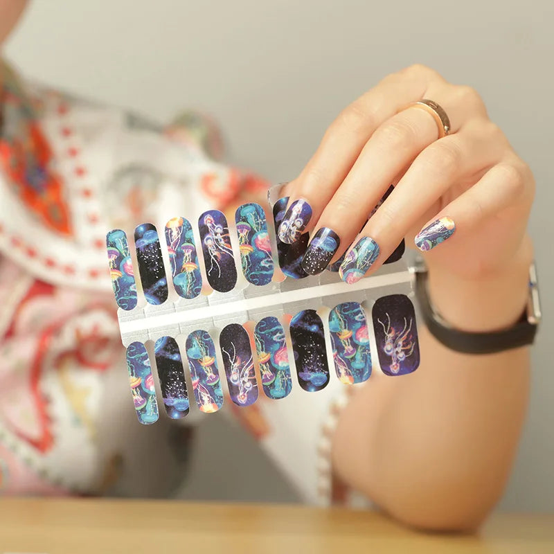 Wholesale Designs Beautiful Starry Night Nail Wraps New Design Nail Art Sticker Gel Nail