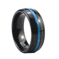 Poya 8mm Mens Band Jewelry Koa Wood Opla Inlay Tungsten Carbide Ring for Wedding