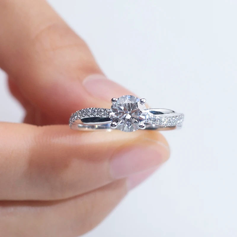 Ready to Ship MSR-1379 PT950 Solitaire Diamond Ring 1ct D VS2 Round Shape Lab Grown Diamond Ring