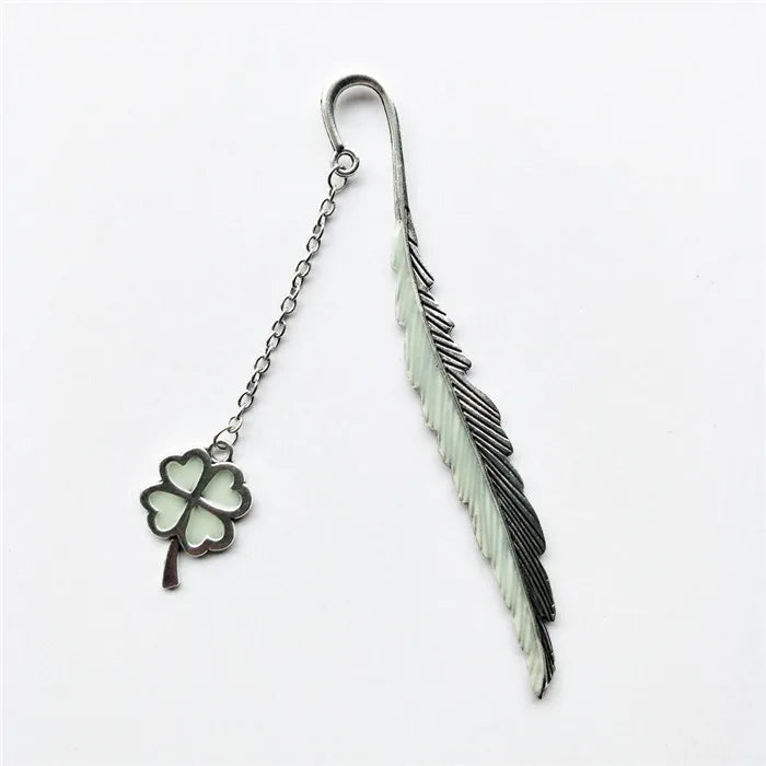 Zinc Alloy Souvenir Clover Sun Feather Glow Custom Bookmark