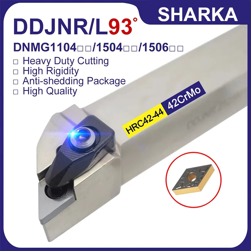 SHARKA DDJNR1616 DDJNR2020 DDJNR3232 Turning Tool DDJNR DDJNL 20 25 32 40MM Lathe Tool Holder for Dnmg11 Dnmg1504 1506