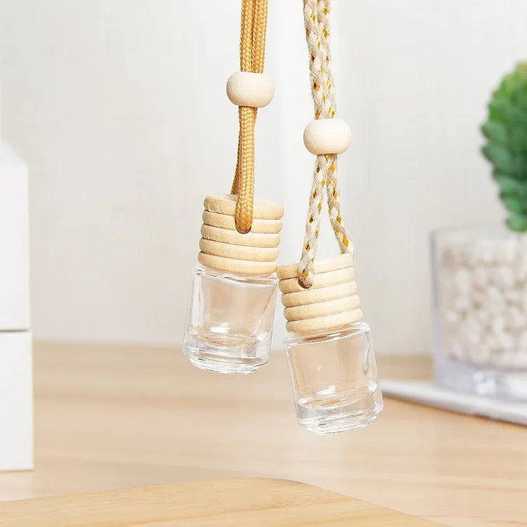 4.8ml Cylinder Hanging Car Air Freshener Diffuser Glass Bottle Perfume Pendant