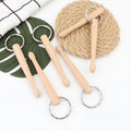 Mini Natural Wood Eco-Friendly Custom Logo Laser Engraved Keychains with Alloy and Plastic Materials for Musician