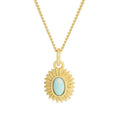 Melynn Engraving Opal Necklace Opal Necklace 925 Sterling Silver 18k Gold Plated Necklaces for Women Wholesale Jewelry