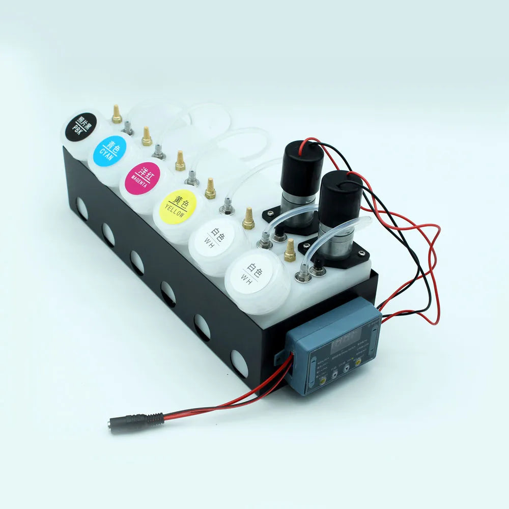 Double White Ink Tank Stirrer Ink System For Epson Convert Kit DTF Printer L18050 L8050 ET8550 XP15000 L1800 L805 DTF CISS