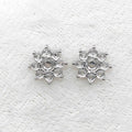 Sterling Silver 3mm+4mm Semi Mount Stud Earrings Empty Support Blank Claws Setting S925 Base Without Center Stone for DIY Inlay