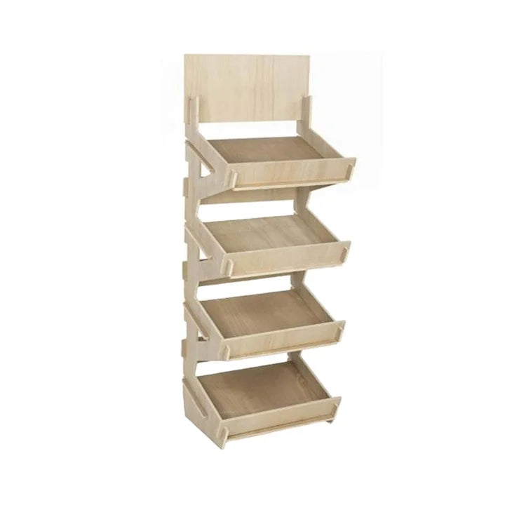 Supermarket Pos Wooden Floor Display Rack for Vegetable&fruits