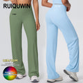 RUIQUWIN Wholesale Women High Waist Fitness Boot Cut Pants Wide Leg Quick Drying Fitness Sports Gym Workout Pants