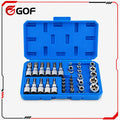 34pcs CR-V Press Socket Set 5/16"F 3/8"M Adapter Bits Star E Screwdriver Torx Bits Drill Holes Hand Auto Repair Hard Case
