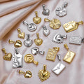 Waterproof Jewelry Heart Love Pendant Stainless Steel Gold Plated Sun Moon Star Square Custom Charm Diy Necklace Accessories
