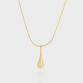 Minimalism 925 Sterling Silver Snake Chain Long Drop Shape Pendant Necklace for Women Wholesale