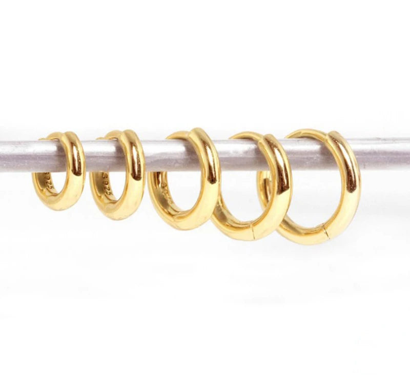 Wholesale Jewelry Girls Summer Crystal Round 925 Sterling Silver Round Hoop Earrings