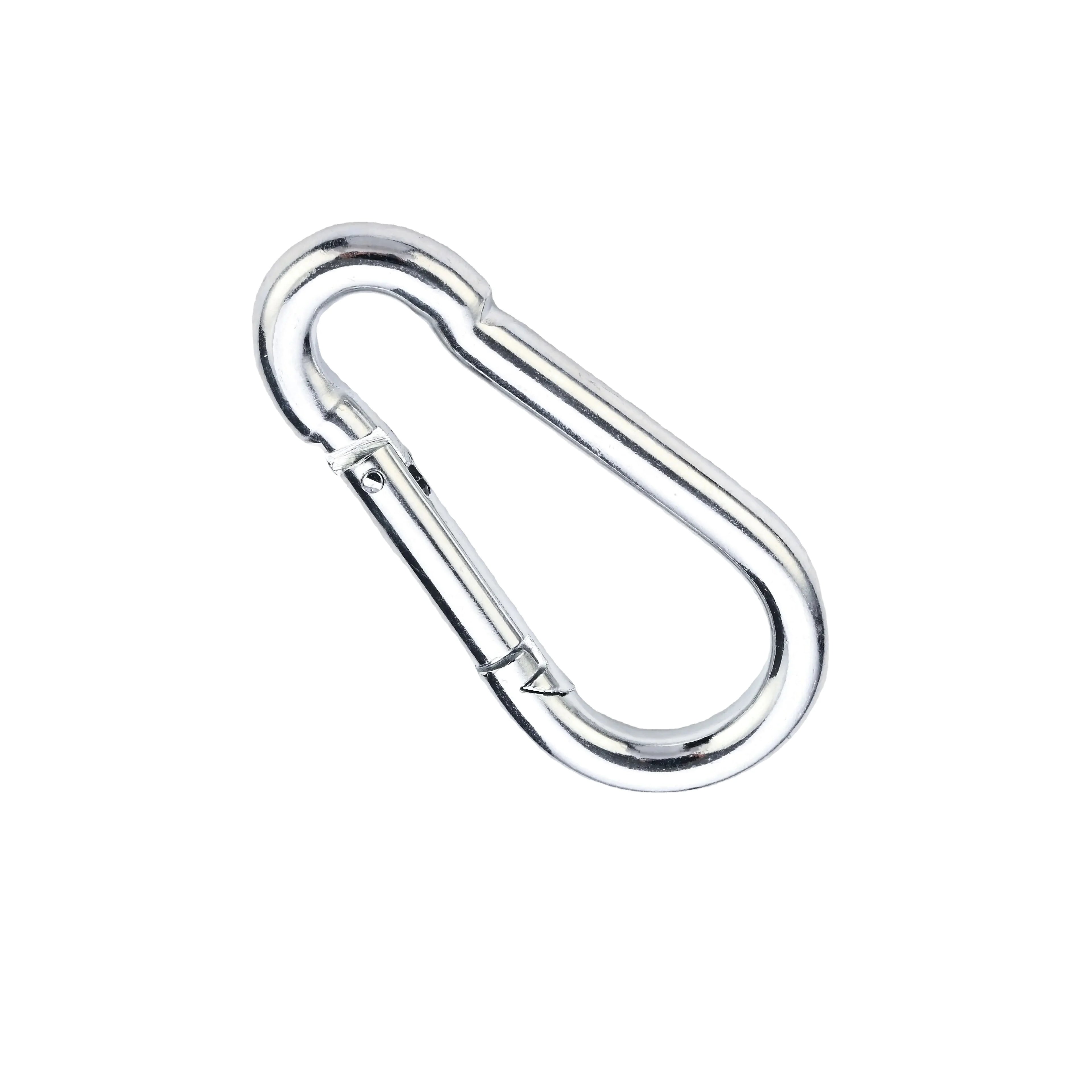 BT-245 80mm Chrome Silver Carabiner Bulk 6mm Zinc Spring Clips Galvanized 60mm Zinc Snap Hook Snaps for Car Inch Bulk Steel