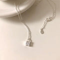 VIANRLA 925 Sterling Silver Lock Pendant Necklace Zircon Jewelry 18k Gold Plated Handmade Free Laser Logo