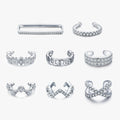 1Piece Rainbow Ear Cuff 925 Sterling Silver Fashion Unique Circle Tiny Clip Earrings for Women Girl Fine Jewelry Accessories