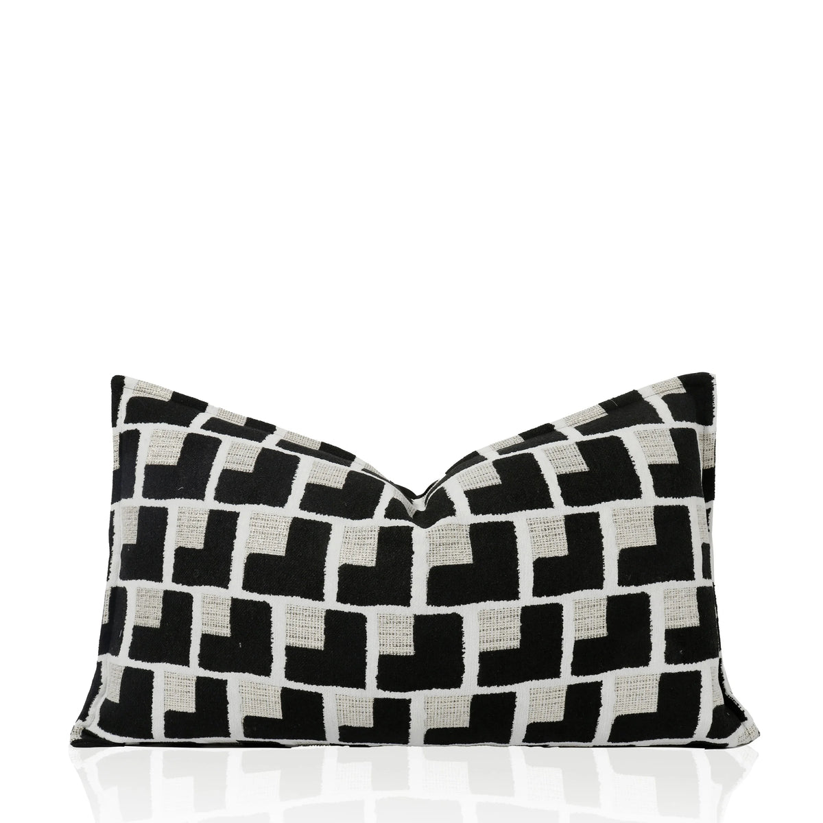 Tiff Home Luxury Embroidered Throw Pillows 30*50cm Black and White Geometric Pattern New Stock Arrival for Home Decor