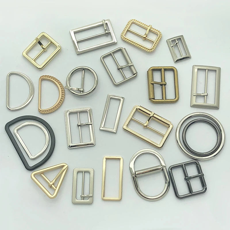Metal Zinc Alloy Pin Belt Buckle Handbag Double D Ring Buckle Bag Parts & Accessories