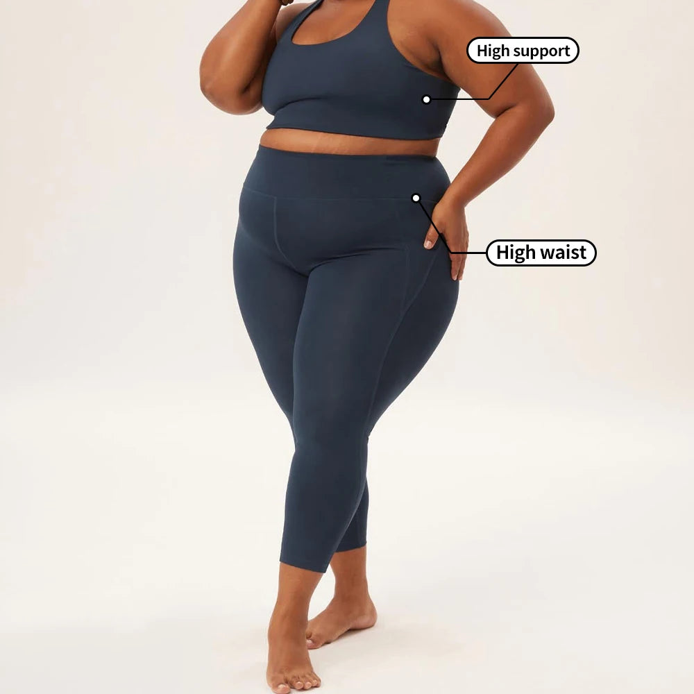 Custom Gym Exercise Clothes Womens Athletic Sets Private Workout Outfits Compression Big Activewear Women Plus Size Yoga Wear