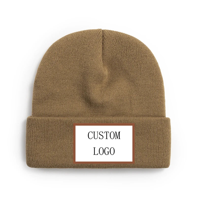 Custom 100% Acrylic Winter Hat Plain Dyed Wool Knitted Beanie Unisex Solid Caps-Warm Toques