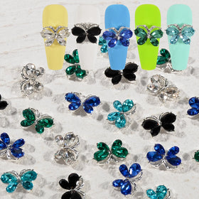 New Design Manicure Supplies Butterfly Full Rhinestone 3D DIY Art Charms for Nail Accessories