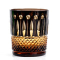 Black Set Hand Blown Black and Hand Carved Japanese Type Heavy Rocks Whiskey Tumbler Gift Pack