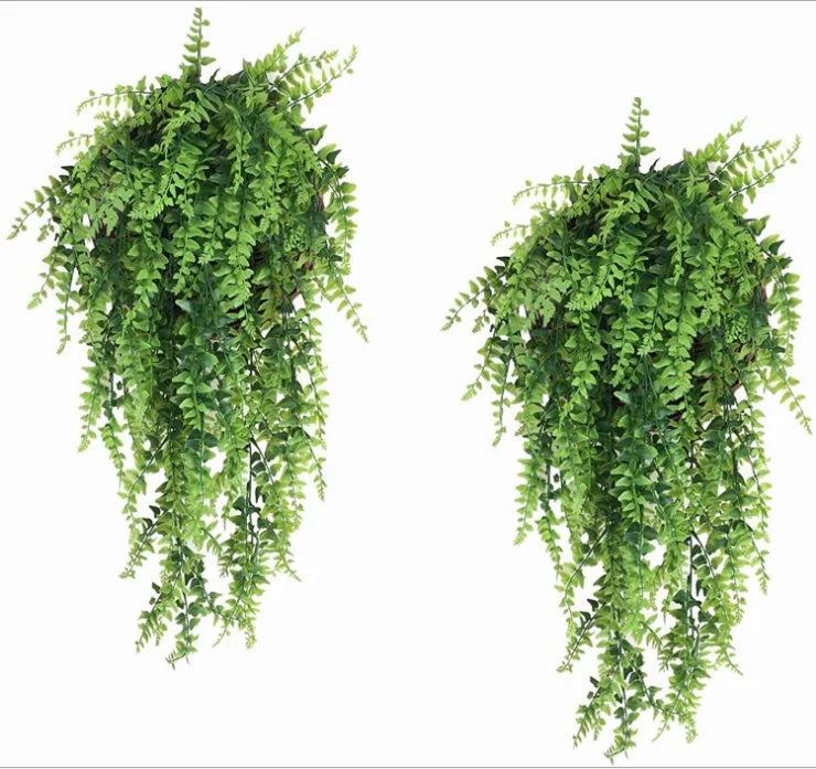 Wholesale Home Decor Artificial Grass Vines Plastic Hanging Plant with Greenery Leaves for Interior Design
