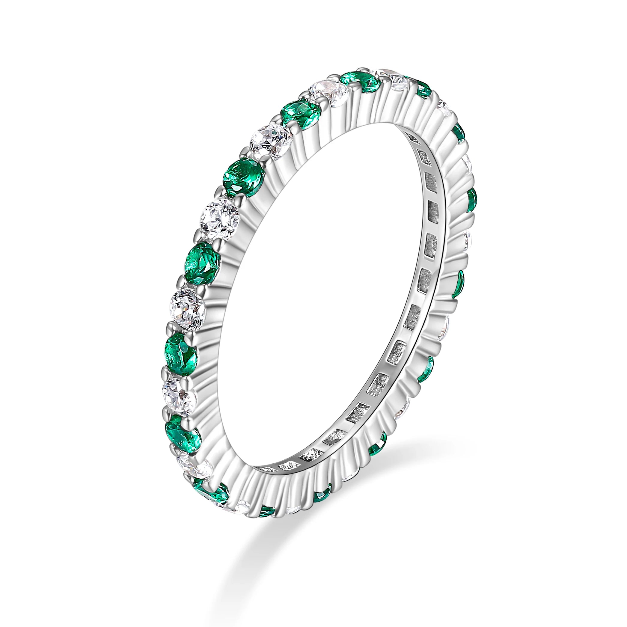 Factory OEM/ODM Fine Jewelry Diamond Cubic Zircon Band Hypoallergenic Nickle Free 925 Sterling Silver Ring for Women's Best Gift