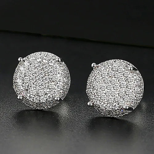 Hot Sale European and American Jewelry Accessories Hip-hop Fashion Zircon Men's Earrings Wholesale