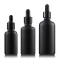 China Supplier 5ML 10ML 15ML 20ML 30ML 50ML 100ML Coated Frosted Matte Black Glass Essential Oil Glass Dropper Bottles for Sale