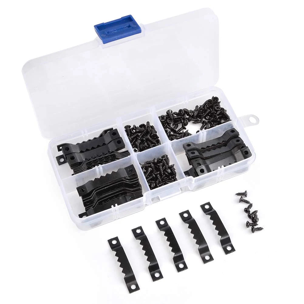 100pcs Multi Functional Stable Hanger Tools With Screws Saw Tooth Hanging Decorative Photo Frame Hook Set Double Hole Metal Home