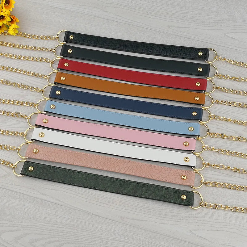 Deepeel ZP030 2.8CM Purse Accessories Leather Strap Solid Chain Purse Straps