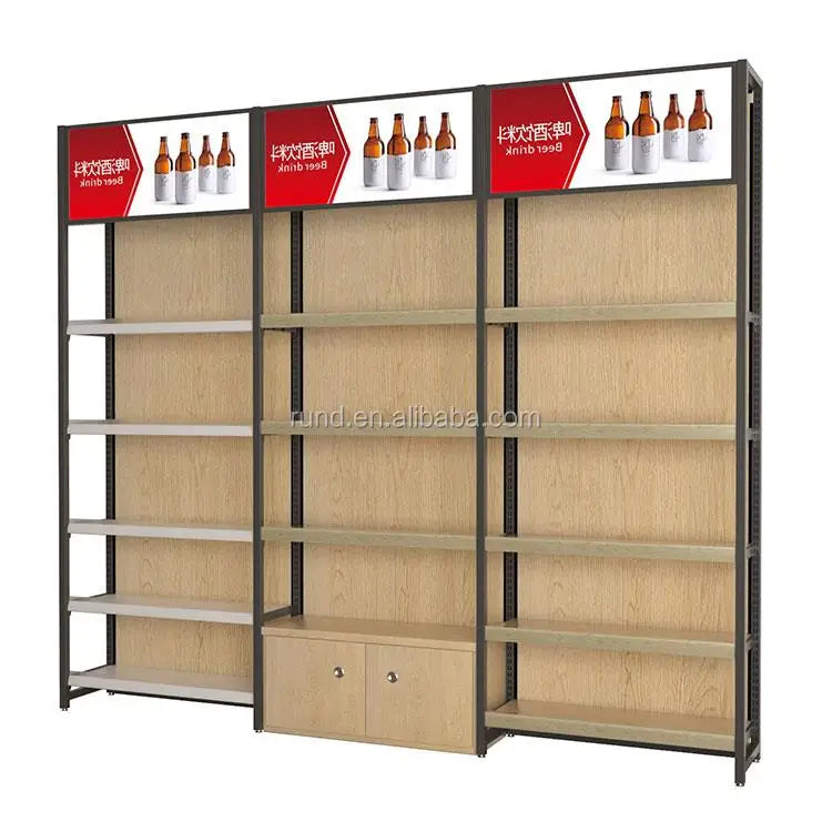 Metallic Double-Sided Gondola Shelving Supermarket Rack Customized Gift Store Equipment
