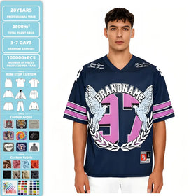 Men's Retro Sport Tee | Oversized V-Neck T-Shirt with Cartoon Graphic Unisex Loose Fit Streetwear for Casual Wear