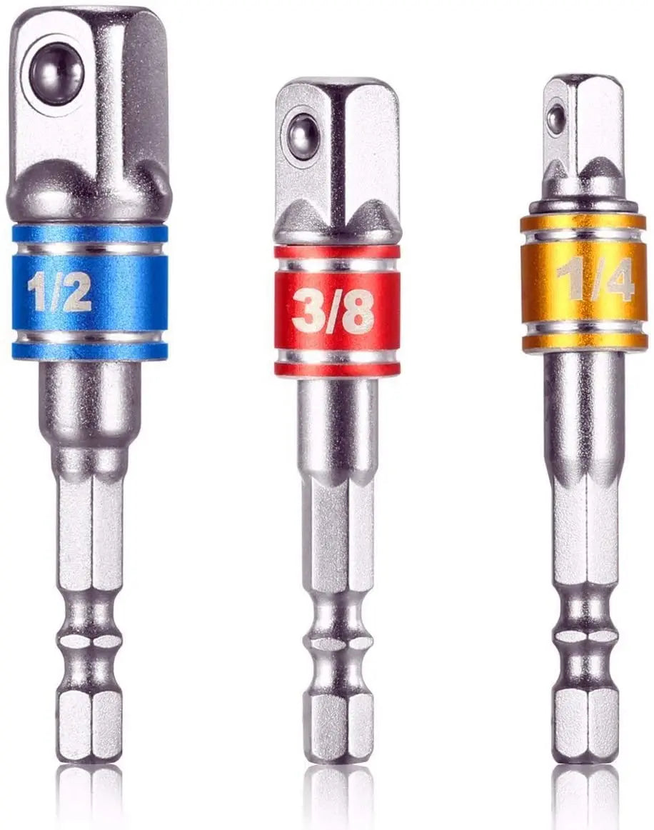 3 PCS Impact Grade Power Hand Tools Driver Sockets Adapter Extension Set