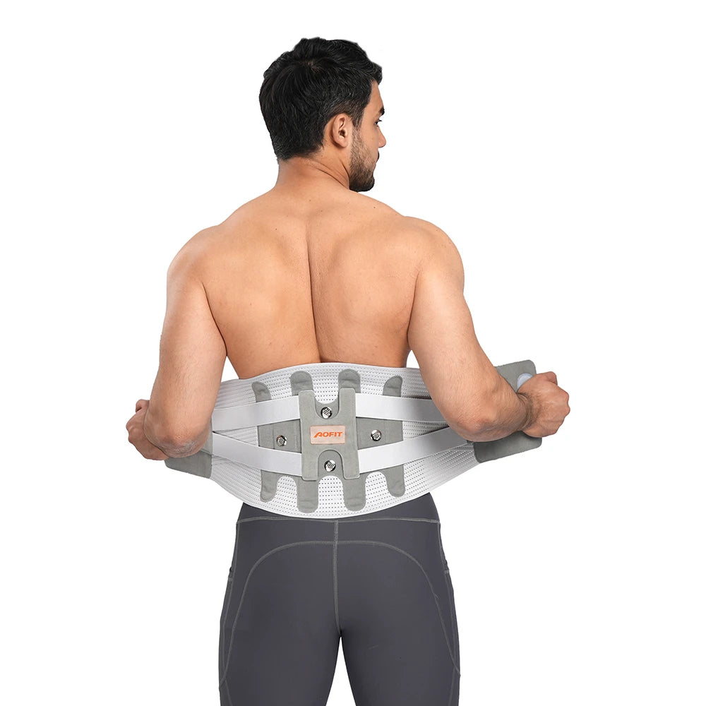 Scoliosis Breathable Adjustable Men Lower Back Lumbar Support Belt Back Brace with Removable Pad