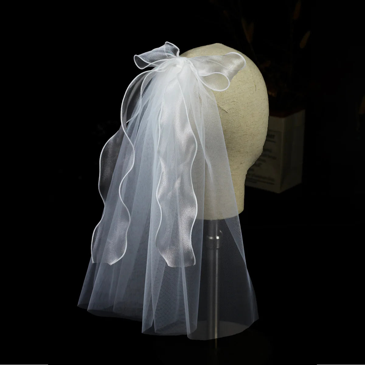 IVANHOE New Factory Direct Sales White Bow Short Wedding Dress Travel Bride Headdress Veil Accessories