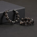 RZ0237 Abiding Jewelry Trendy Hoops Natural Smoky Quartz Stone 925 Sterling Silver Round Huggie Hoop Earrings