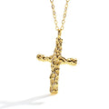 Hot Sale Gold Plated Sterling Silver Cross Pendant Necklace Hip Hops S925 Sterling Silver Cross Necklace for Party