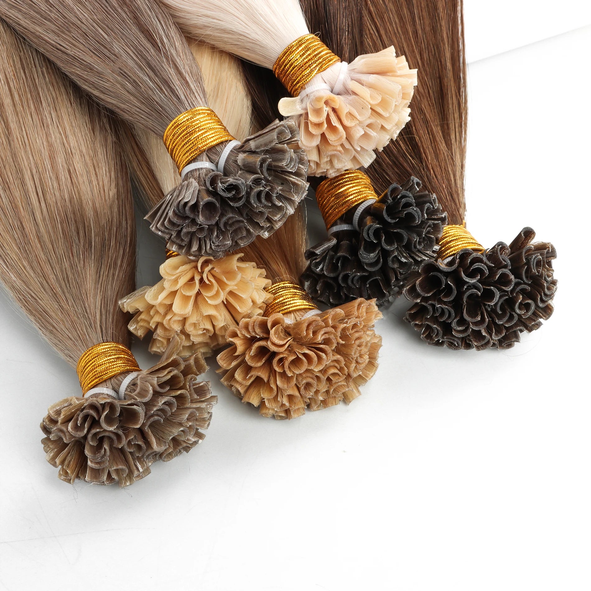 Unprocessed Raw Virgin Cuticle Aligned Keratin Nail Hair Brazilian Human Hair 613 Bundles U Tip Hair Extension