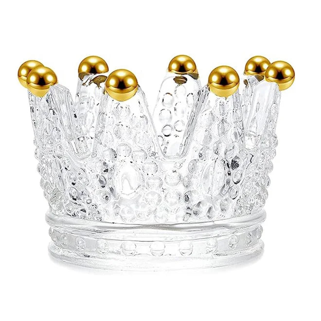 Dropship Modern Glass Votive & TeaLight Candle Holders with Crown Design for Wedding Christmas Party Events and Home Decor