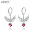LUOTEEMI Jewelry Dangle Statement Fashion Large Zircon Hoop Woman Bohemian Charm Huggie Butterfly Earring