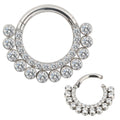 Fashion Wholesale Titanium CZ Pave Face With Bezel CZ Line Hinged Segment Ring Fashion Piercing Body Jewelry Nose Hoop Rings