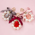 Wholesale Tassel Pearl Bowknot Keychain for Women Bag Car Ornaments Key Ring