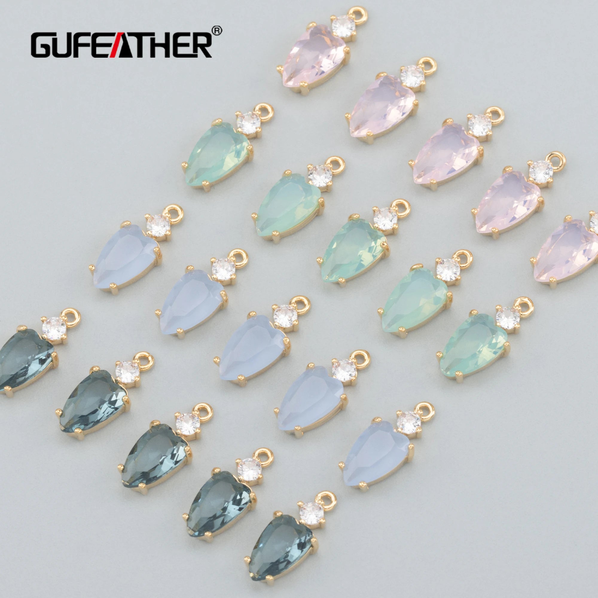 MA97  6pcs/lotJewelry Accessoriesmini Sizenickel Free18k Gold Platedcopperzirconcharmjewelry Making Findingsdiy Pendant