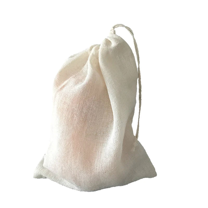 Factory Price Recyclable Muslin Christmas Gifts Pouches Natural Cotton Fabric Coffee Filters Bag for Food Chocolate Sandwich