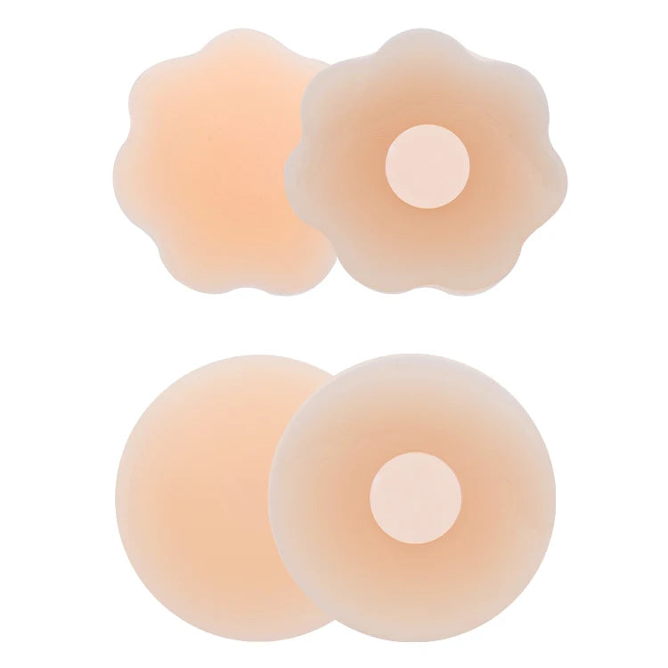 6.5cm Reusable Silicone Nipple Cover Skin Color Adhesive Glue with Protection Area Washable Seamless Strapless Invisible Feature